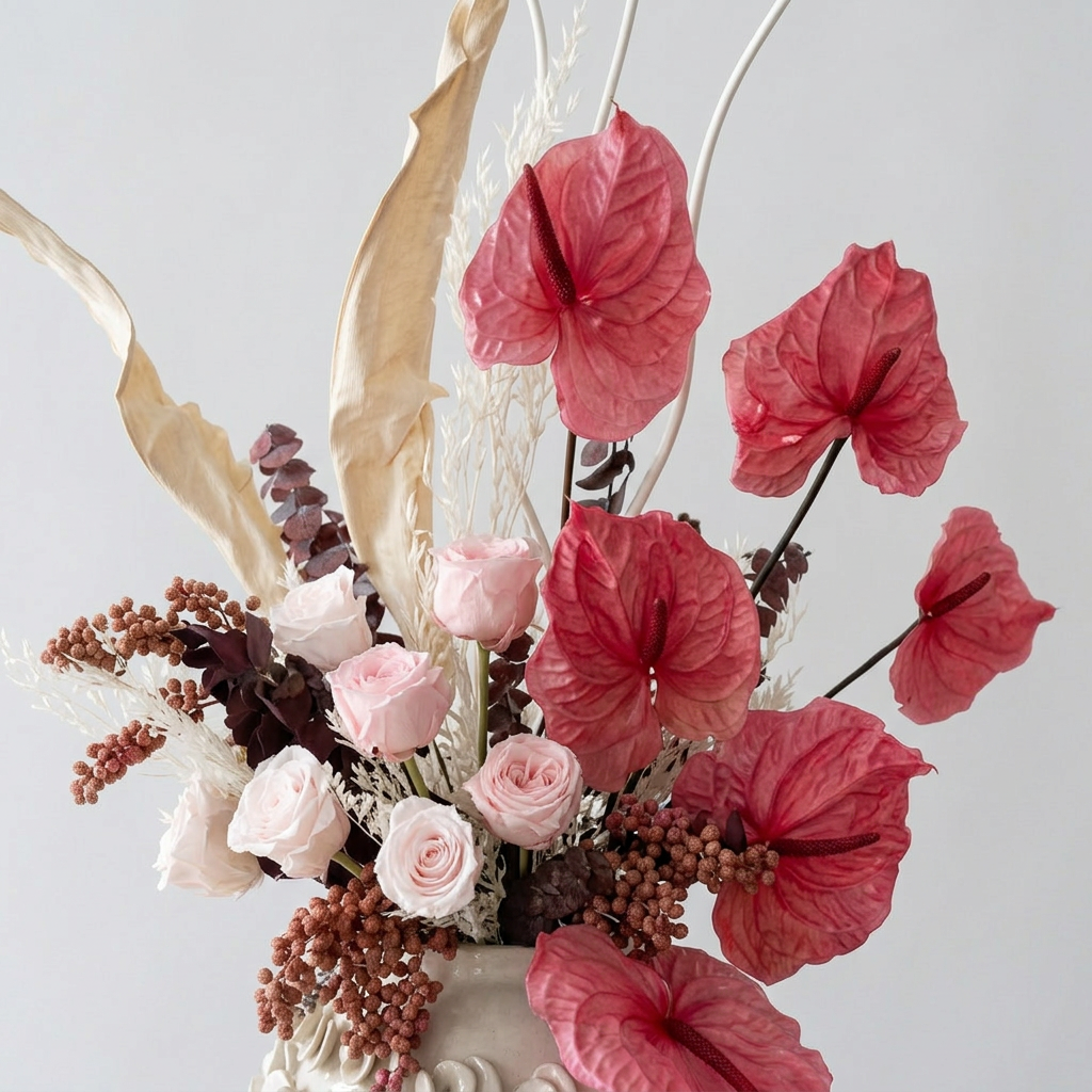 Pink Anthurium Shell Vase