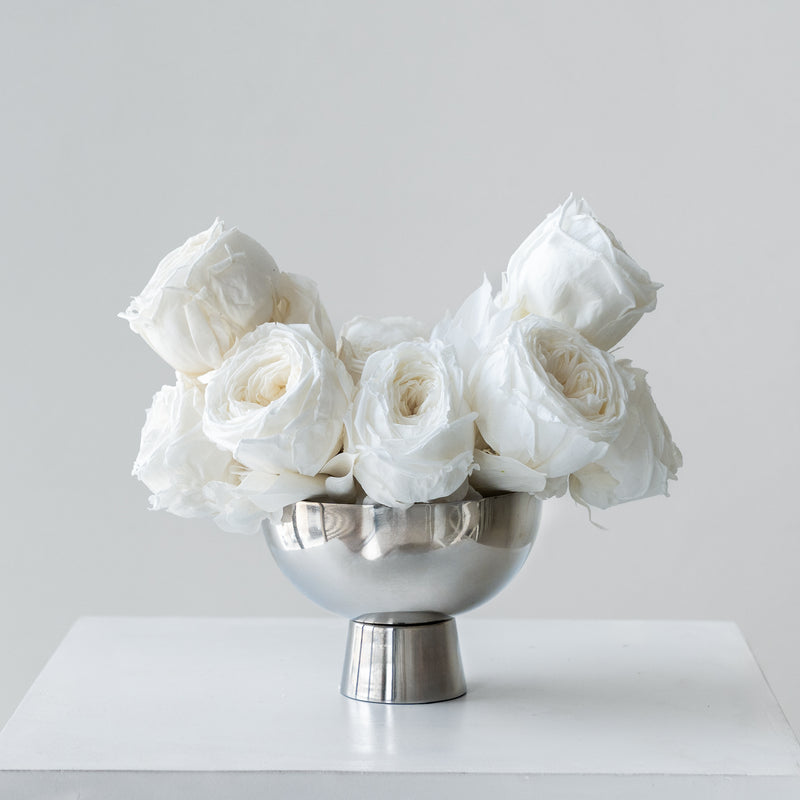 white preserved rose vase Premium White Washi Bloom Riyadh
