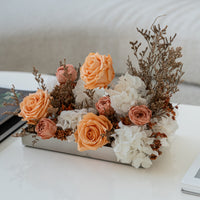 peach preserved floral gift box Golden Bloom Washi Bloom Riyadh