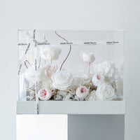 white blush preserved floral gift box Pure Bloom Washi Bloom Riyadh
