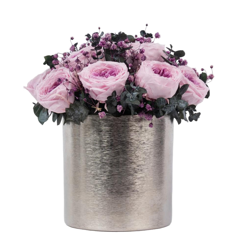 pink and lavender preserved rose box Lav