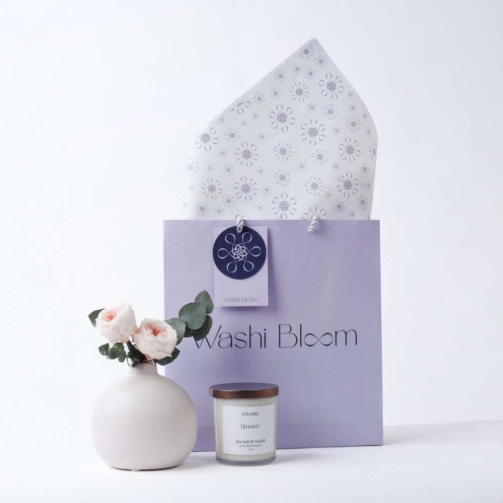 Luxury Rose & Glow arrangement by Washi Bloom