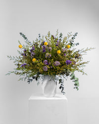 purple and yellow preserved botanical vase Spring Meadow Washi Bloom Riyadh
