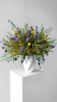 purple and yellow preserved botanical vase Spring Meadow Washi Bloom Riyadh