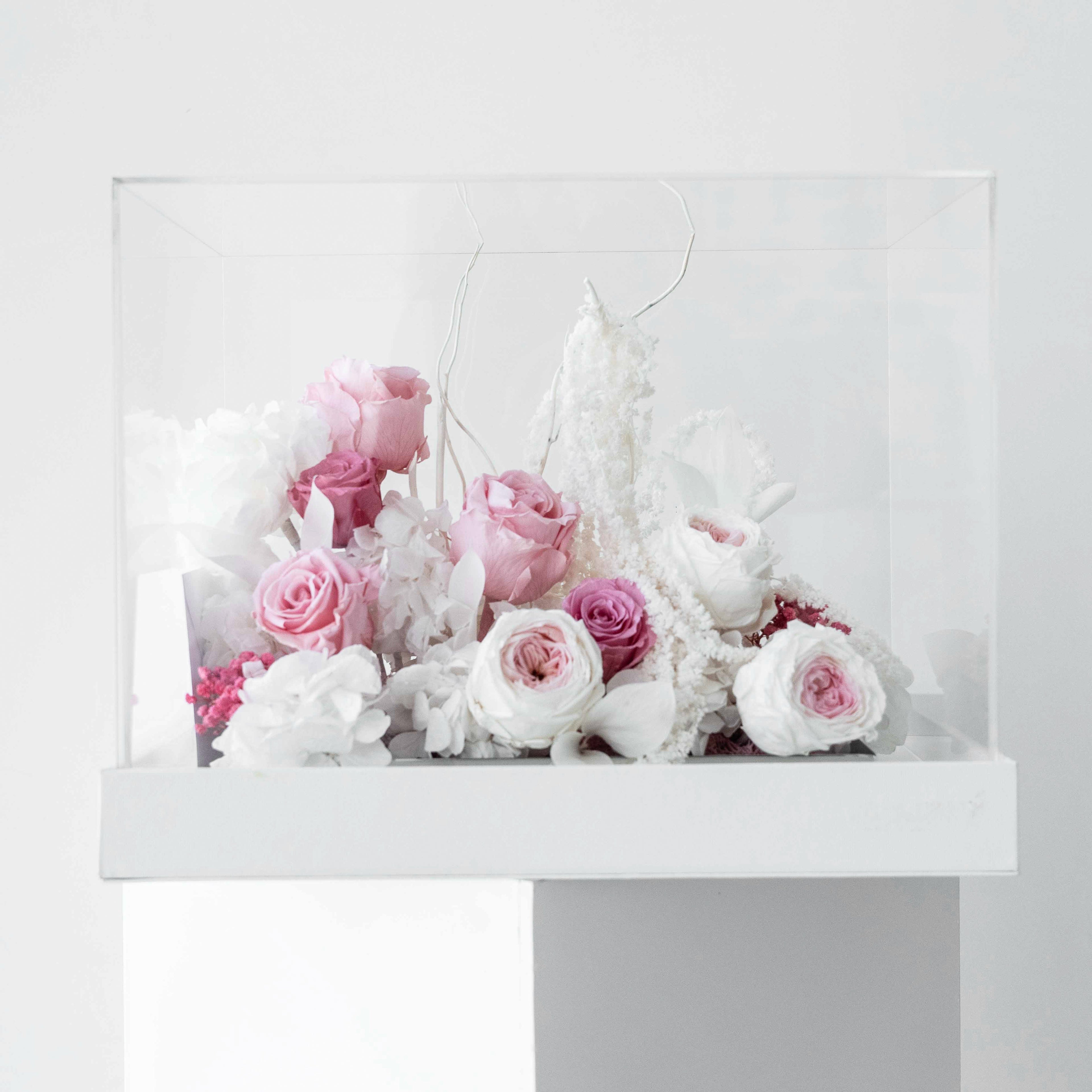 blush preserved rose display Blush Archive Washi Bloom Riyadh