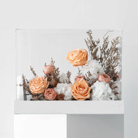 peach preserved floral gift box Golden Bloom Washi Bloom Riyadh