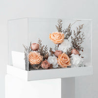 peach preserved floral gift box Golden Bloom Washi Bloom Riyadh