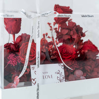 red preserved floral gift box Devotion Bloom Washi Bloom Riyadh