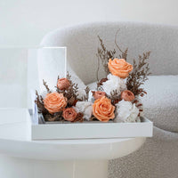 peach preserved floral gift box Golden Bloom Washi Bloom Riyadh