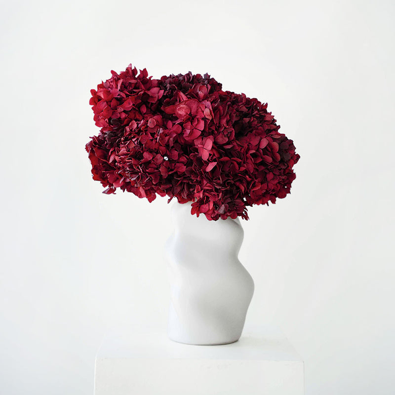 burgundy preserved hydrangea vase Velvet Bloom Washi Bloom Riyadh