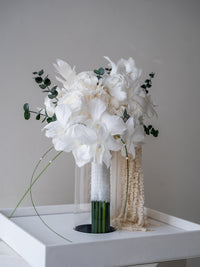 white preserved orchid bridal bouquet Ivory Orchid Washi Bloom Riyadh