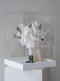 white preserved orchid bridal bouquet Ivory Orchid Washi Bloom Riyadh