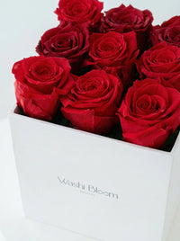 red preserved rose gift box Say It in Red Washi Bloom Riyadh