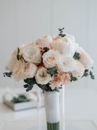 peach ivory preserved bridal bouquet Soft Peach Vow Washi Bloom Riyadh