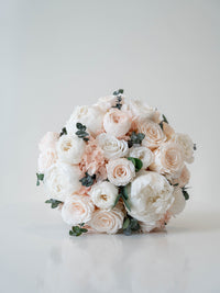 peach ivory preserved bridal bouquet Soft Peach Vow Washi Bloom Riyadh