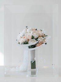 peach ivory preserved bridal bouquet Soft Peach Vow Washi Bloom Riyadh