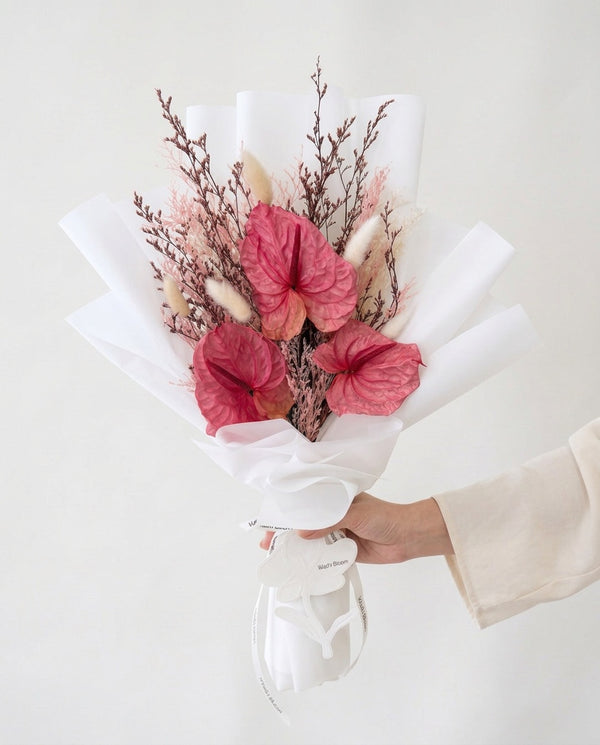 pink anthurium preserved bouquet Blush Reverie Washi Bloom Riyadh